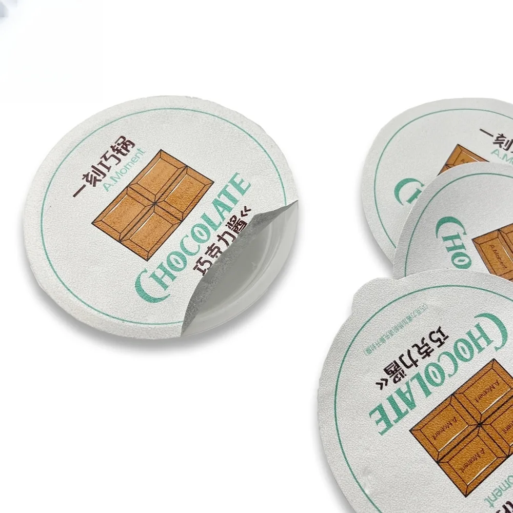 Easy-peel Foil Seasoning Sauce Cup Lidding Film Heat Seal Die Cut Embossing Aluminum Cover for Yogurt Cup Sealing Film