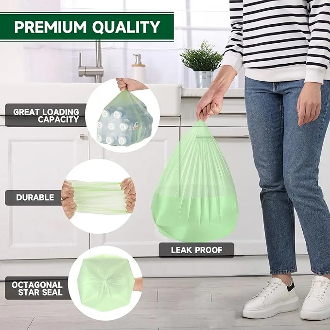 Eco-Friendly Garbage Bag with Star Seal for Leak Proof Kitchen Use