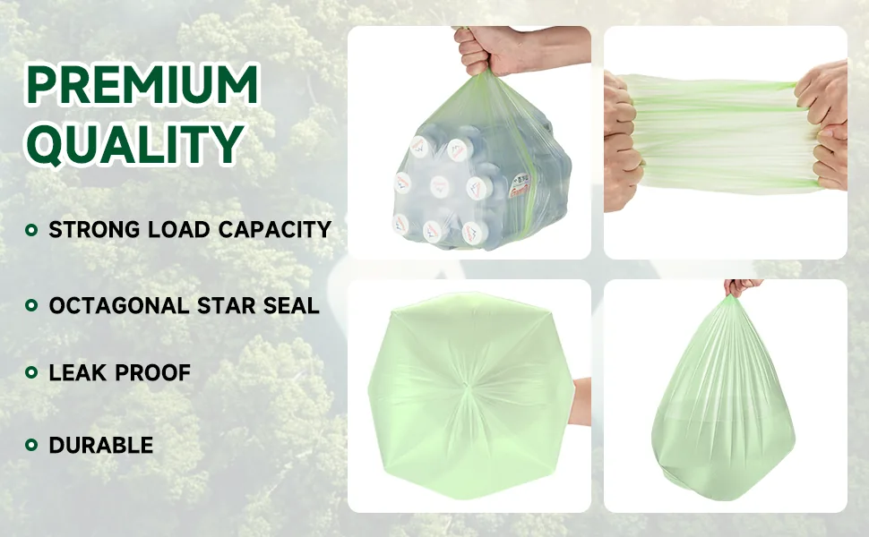 Eco-Friendly Garbage Bag with Star Seal for Leak Proof Kitchen Use