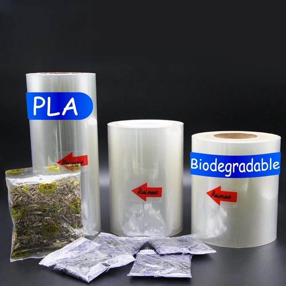 Eco-friendly Lamination Soft Cling Heat Shrink Wrap Compostable Thick Sealing Bio Degradable Plastic Bag PLA Film Roll