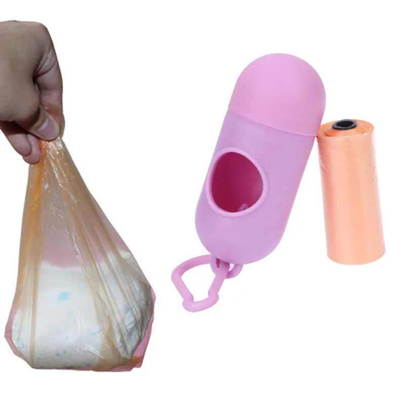 Eco Friendly Plastic Diaper Disposable Waste Packaging Garbage Bag PE T-shirt Scented Baby Nappy Bags Diaper Sack with Handle
