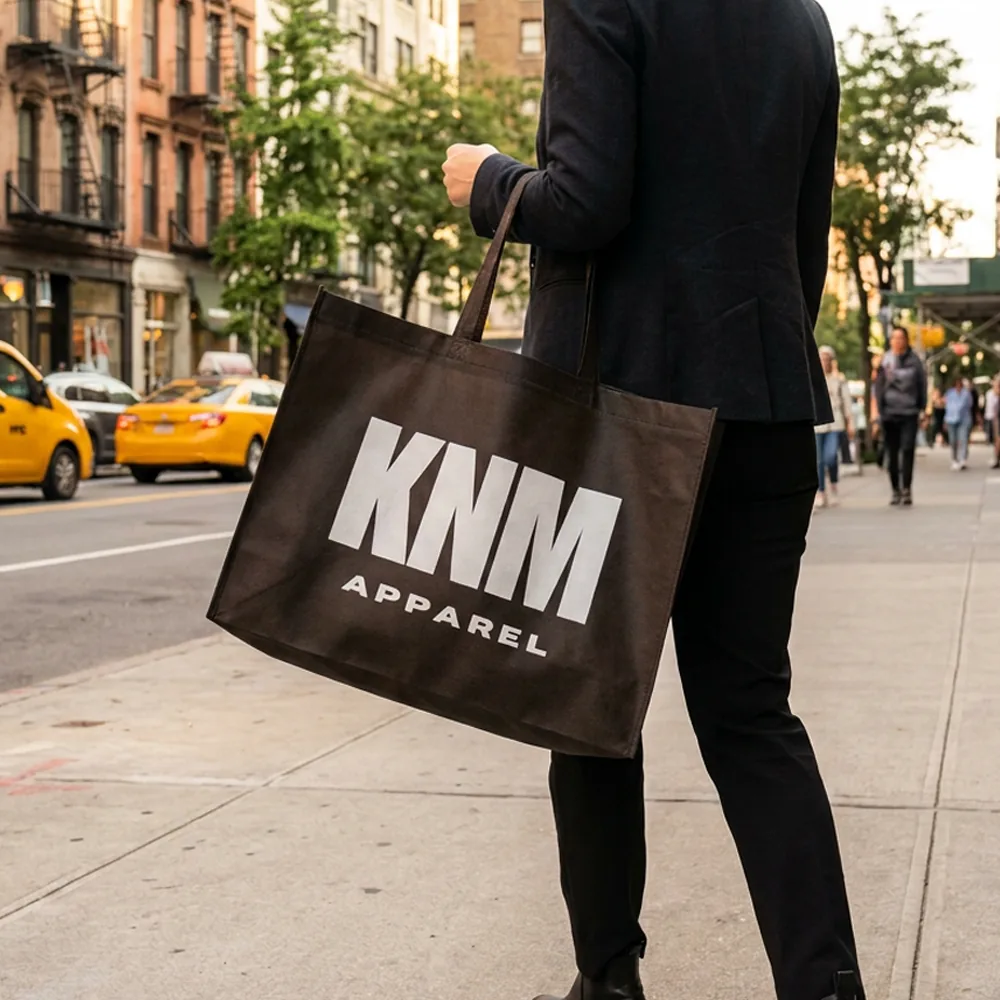 Eco-Friendly Reusable Tote Bags Custom Printed Recyclable Fabric Non Woven Handled Shopping Bags with Logo