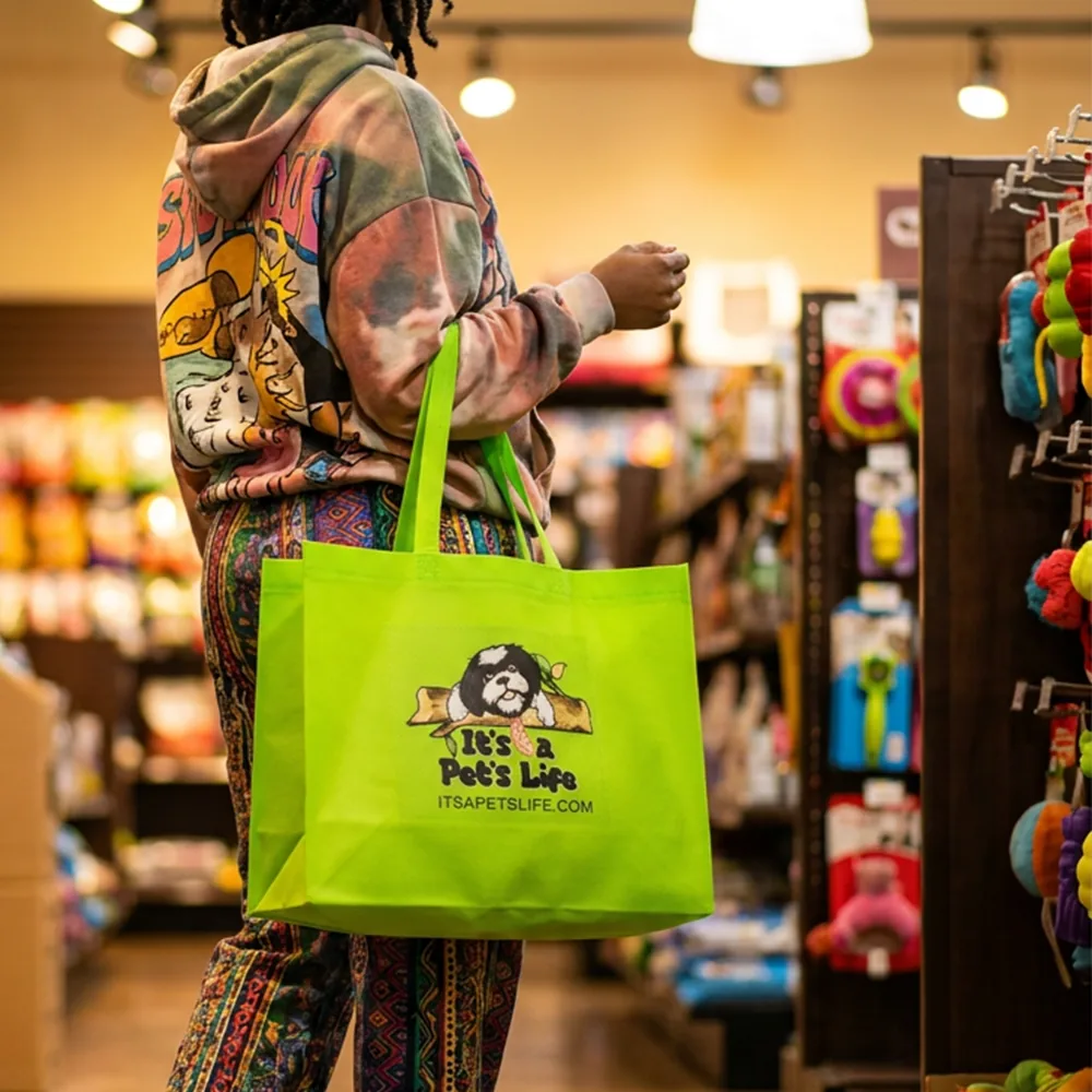 Eco-Friendly Reusable Tote Bags Custom Printed Recyclable Fabric Non Woven Handled Shopping Bags with Logo