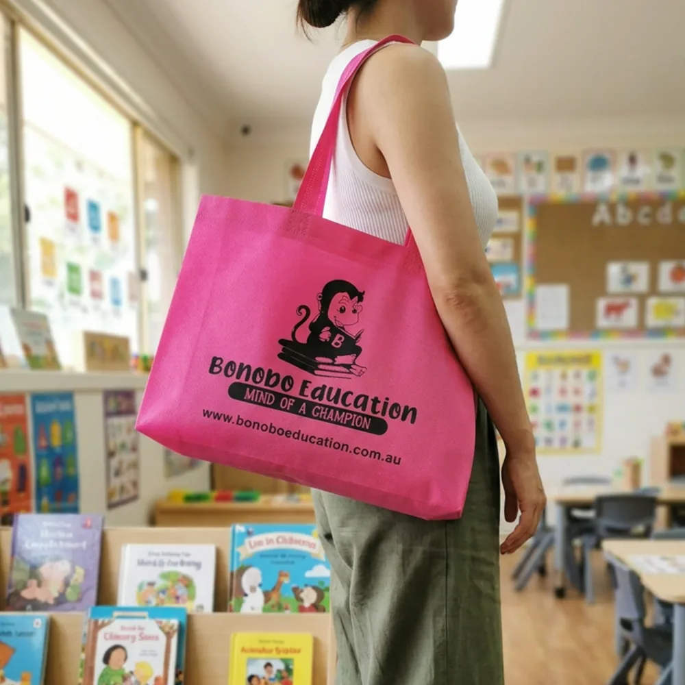 Eco-Friendly Reusable Tote Bags Custom Printed Recyclable Fabric Non Woven Handled Shopping Bags with Logo