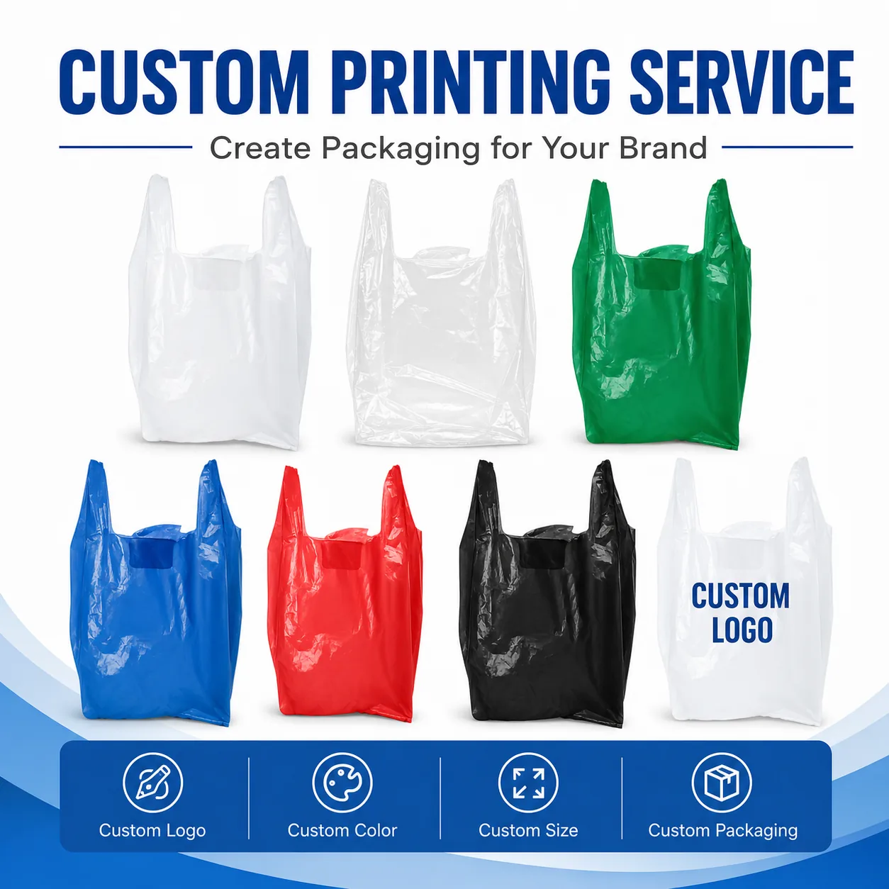 Eco Friendly Vest Bags Biodegradable Plastic Shopping Bags Reusable Grocery Carrier Bags with Handle