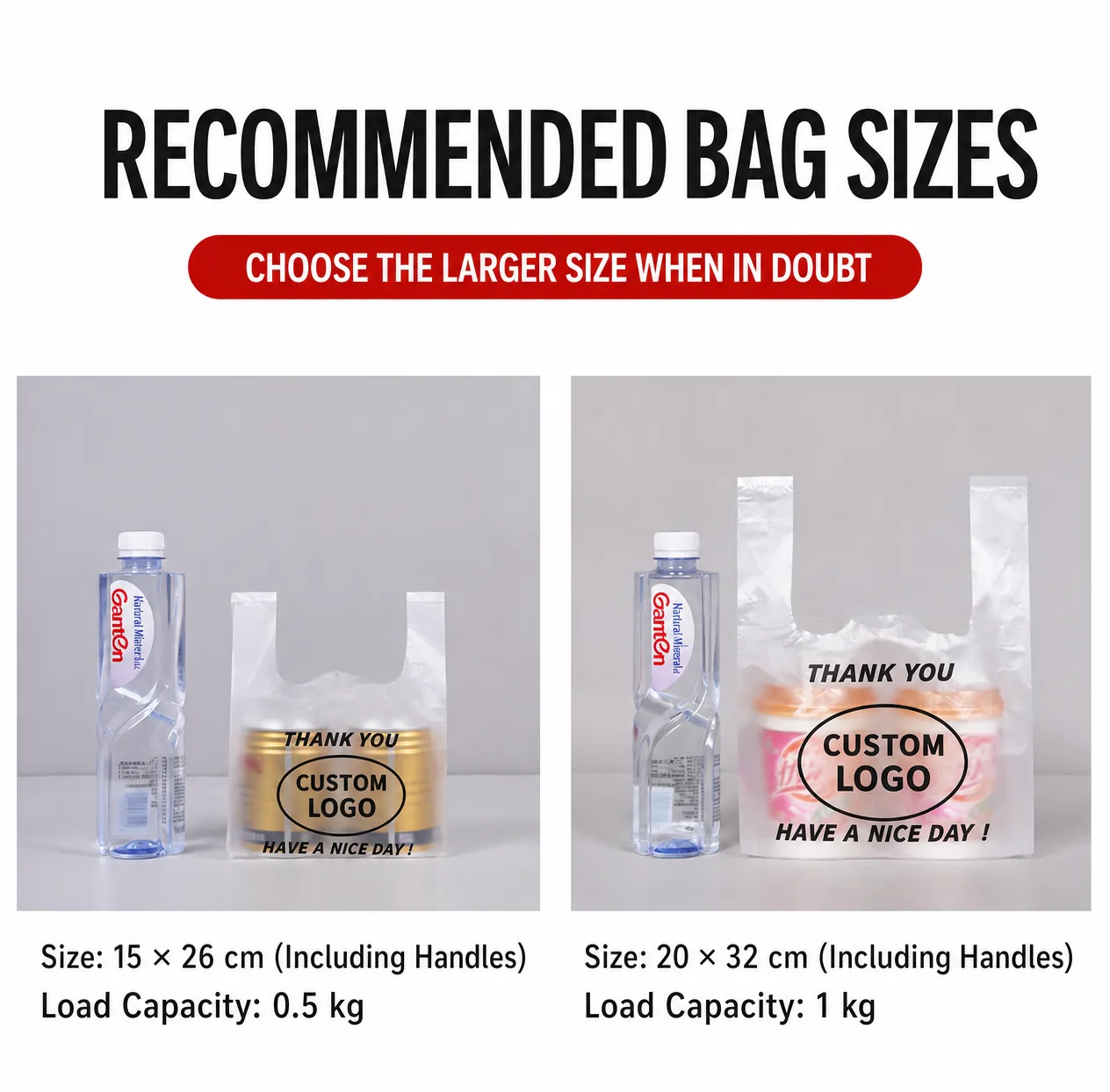 Eco Friendly Vest Bags Biodegradable Plastic Shopping Bags Reusable Grocery Carrier Bags with Handle