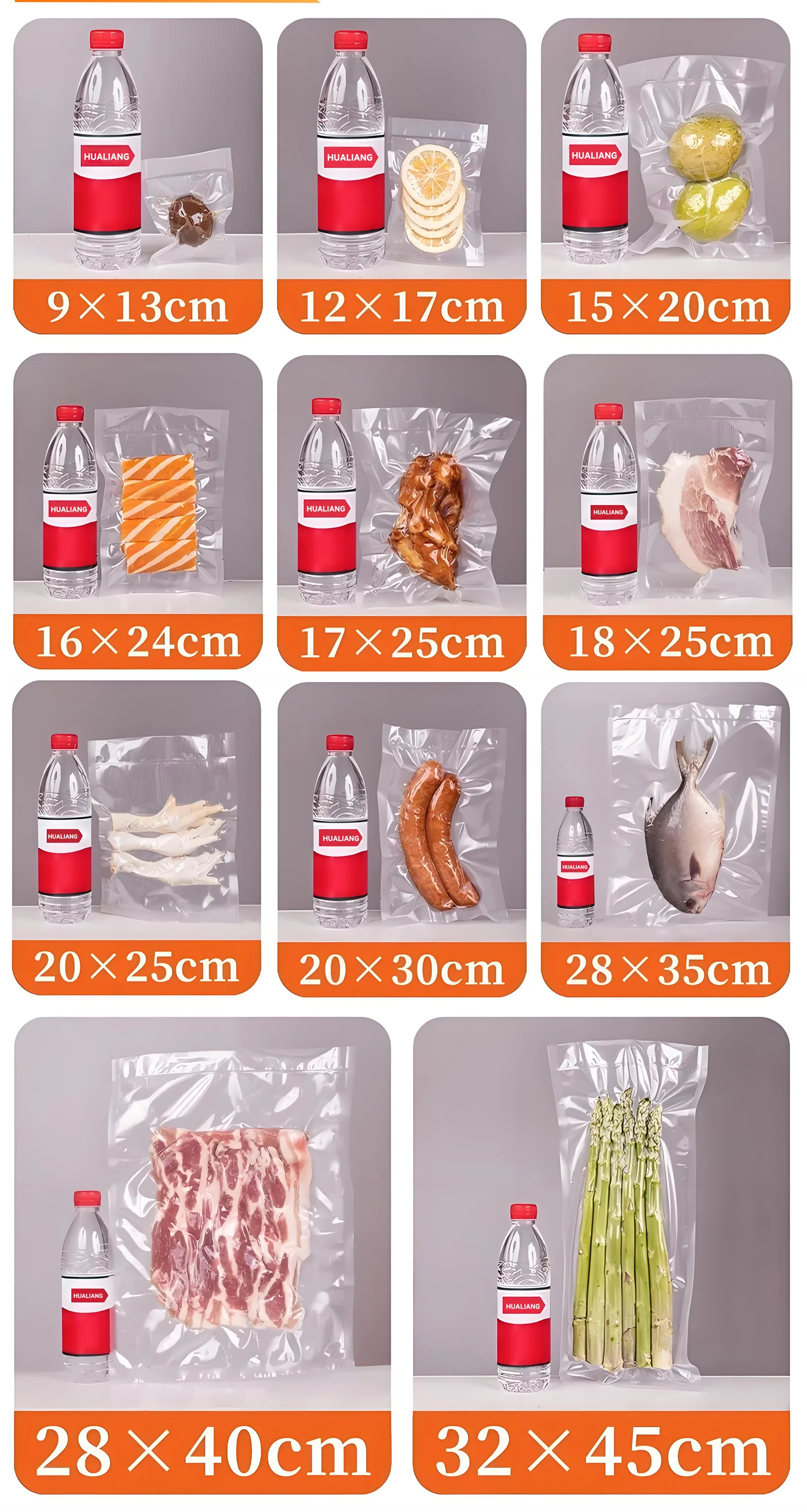 Embossed 7-Layer Nylon/PE Vacuum Bag for Food Storage