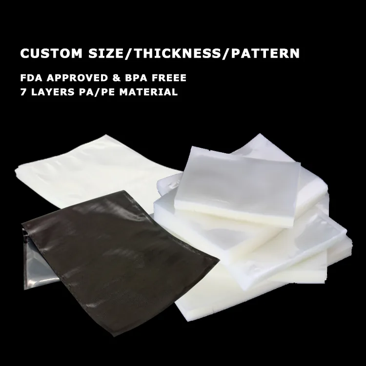 Embossed PA/PE Vacuum Bag for External Sealers — Clear or Black