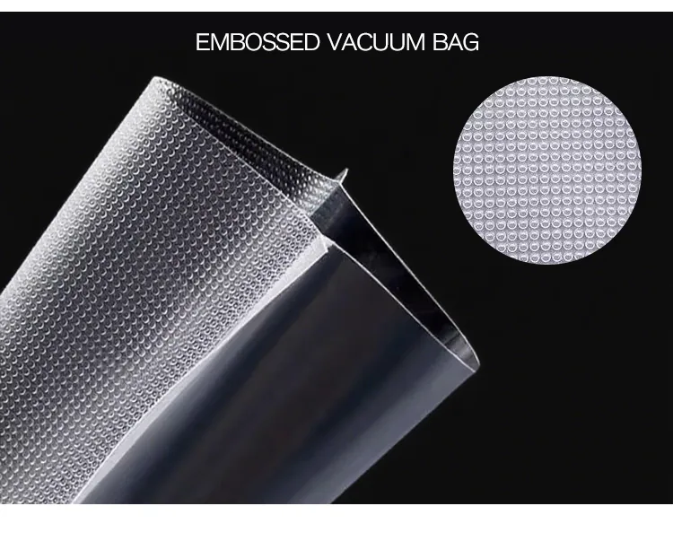 Embossed PA/PE Vacuum Bag for External Sealers — Clear or Black