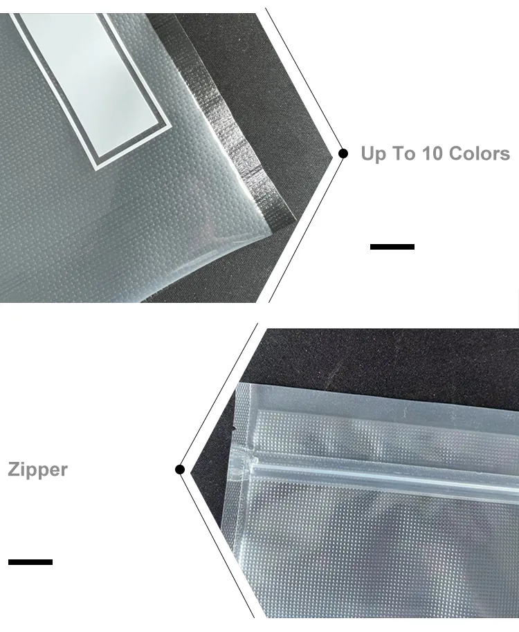 Embossed PA/PE Vacuum Bag for External Sealers — Clear or Black