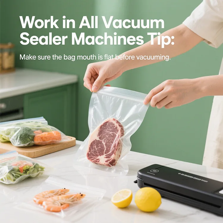 Embossed PA/PE Vacuum Bag for Storage, Meal Prep and Sous Vide