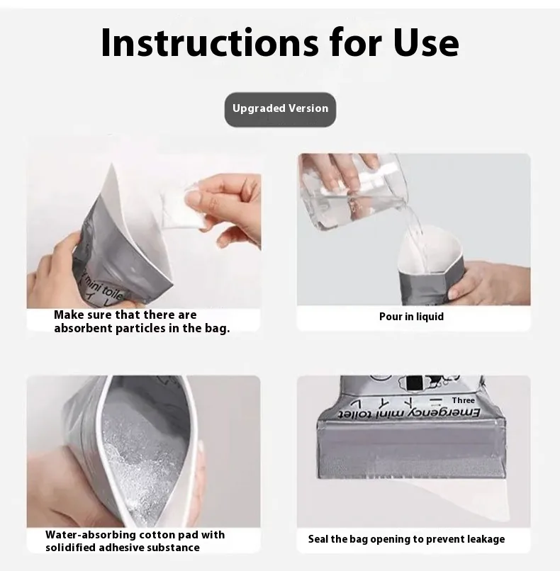 Emergency Disposable Portable Travel Toilet Bag Simple Style Mini Grey Lemon/Rose Fragrance Urine Piss Vomit Bags for Baby Women