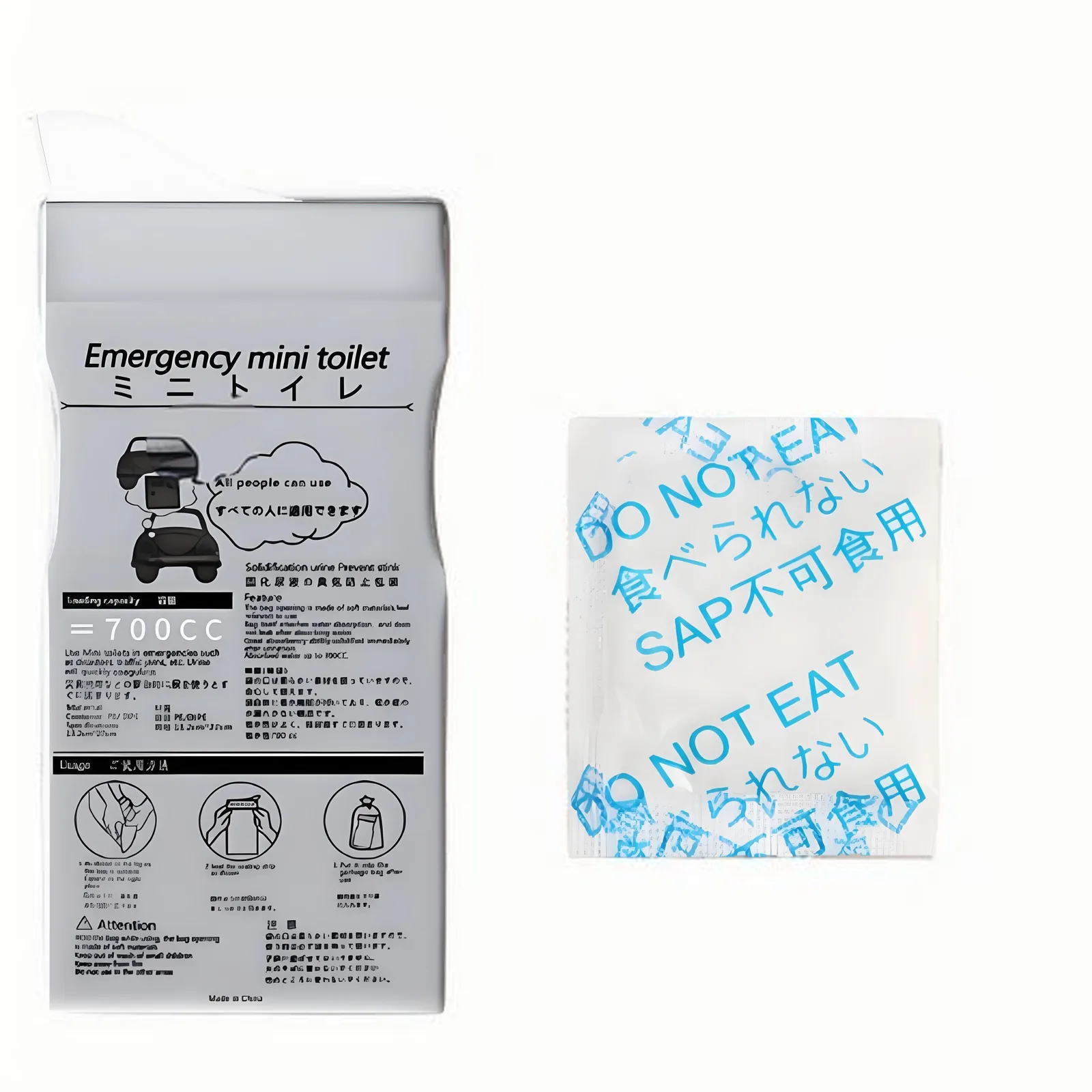 Emergency Disposable Portable Travel Toilet Bag Simple Style Mini Grey Lemon/Rose Fragrance Urine Piss Vomit Bags for Baby Women