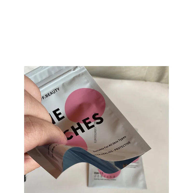 Eyeshadow Brush Head Cosmetic Cotton Swab Custom Plastic Packaging Lucky Bag Convex Concave Lock Plastic Packaging Bags SM-1095