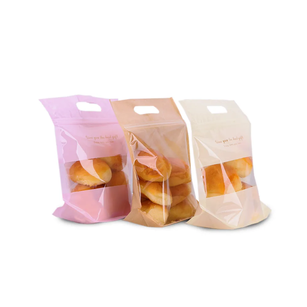 Clear PE Flat-Bottom Toast Bag with Ziplock and Handle