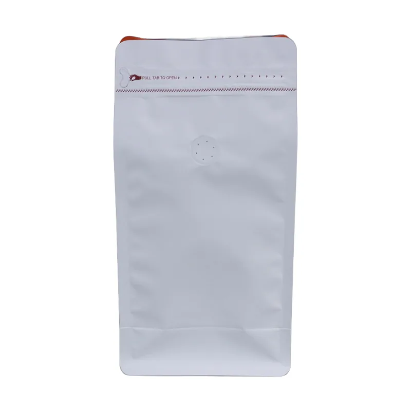 Flat-Bottom Coffee Pouch with Valve and Zipper — Stock 8 oz, 1 lb, 2 lb