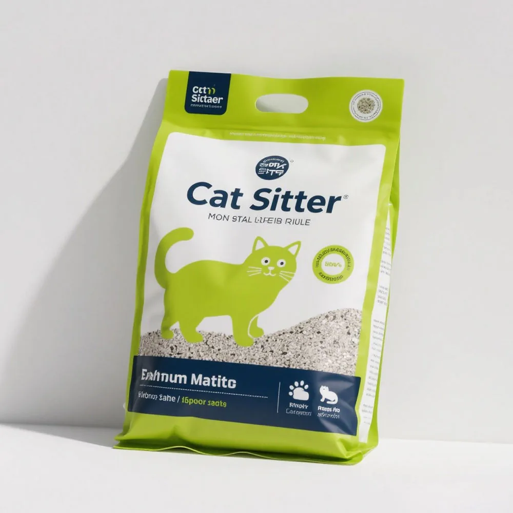 Flat Bottom Pouch for cat Litter with Zipper Handle, Recyclable Pet Waste Bag, cat Litter Packaging Bag