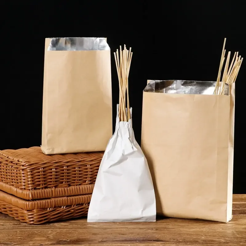 Foil-Lined Kraft Paper Bag for BBQ, Sandwich & Hot Snack Wrapping