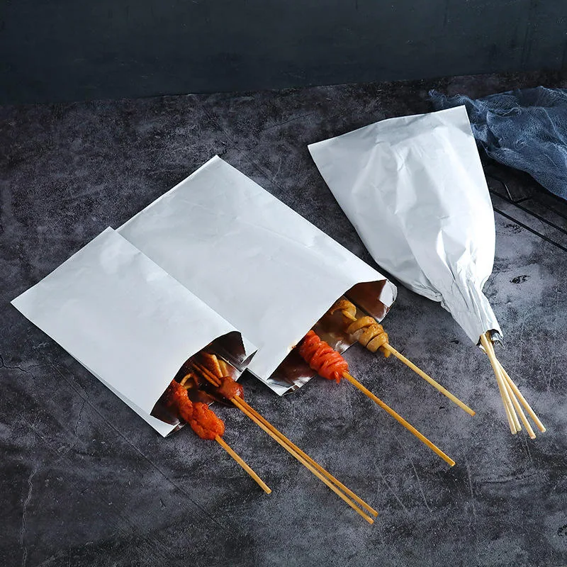 Foil-Lined Kraft Paper Bag for BBQ, Sandwich & Hot Snack Wrapping