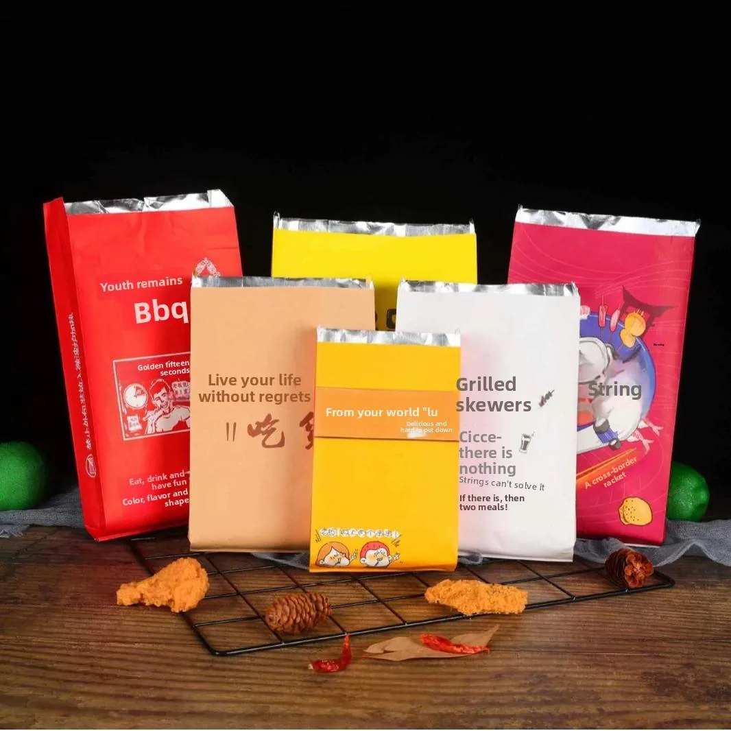 Foil-Lined Kraft Paper Bag for BBQ, Sandwich & Hot Snack Wrapping