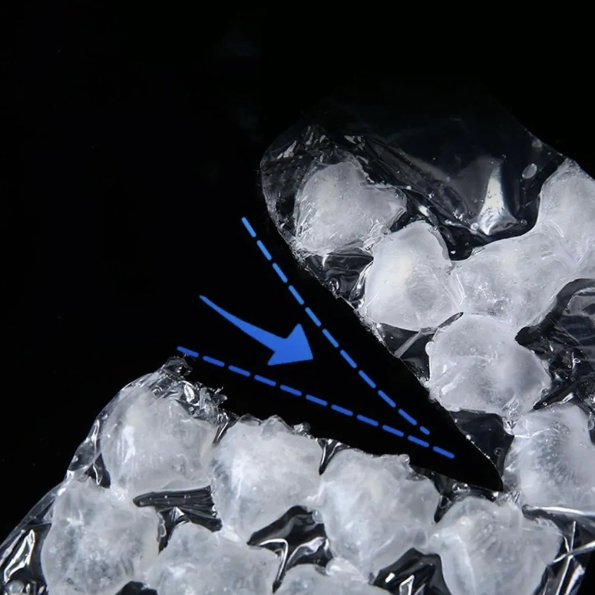 Food Grade Disposable PP Plastic Ice Packs Mold Transparent Square Shape Heat Seal Ice Grid Bag Passion Fruit Block Artifacts