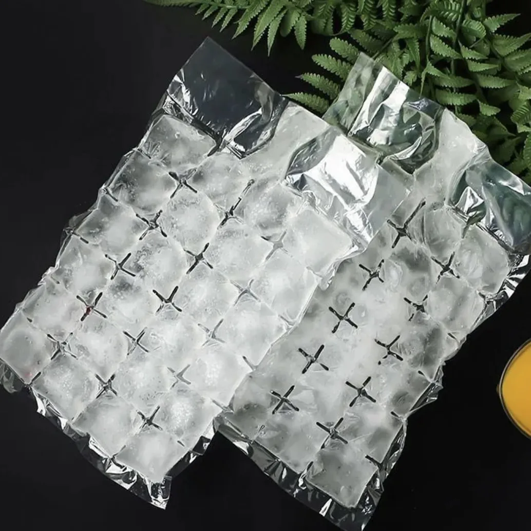 Food Grade Disposable PP Plastic Ice Packs Mold Transparent Square Shape Heat Seal Ice Grid Bag Passion Fruit Block Artifacts