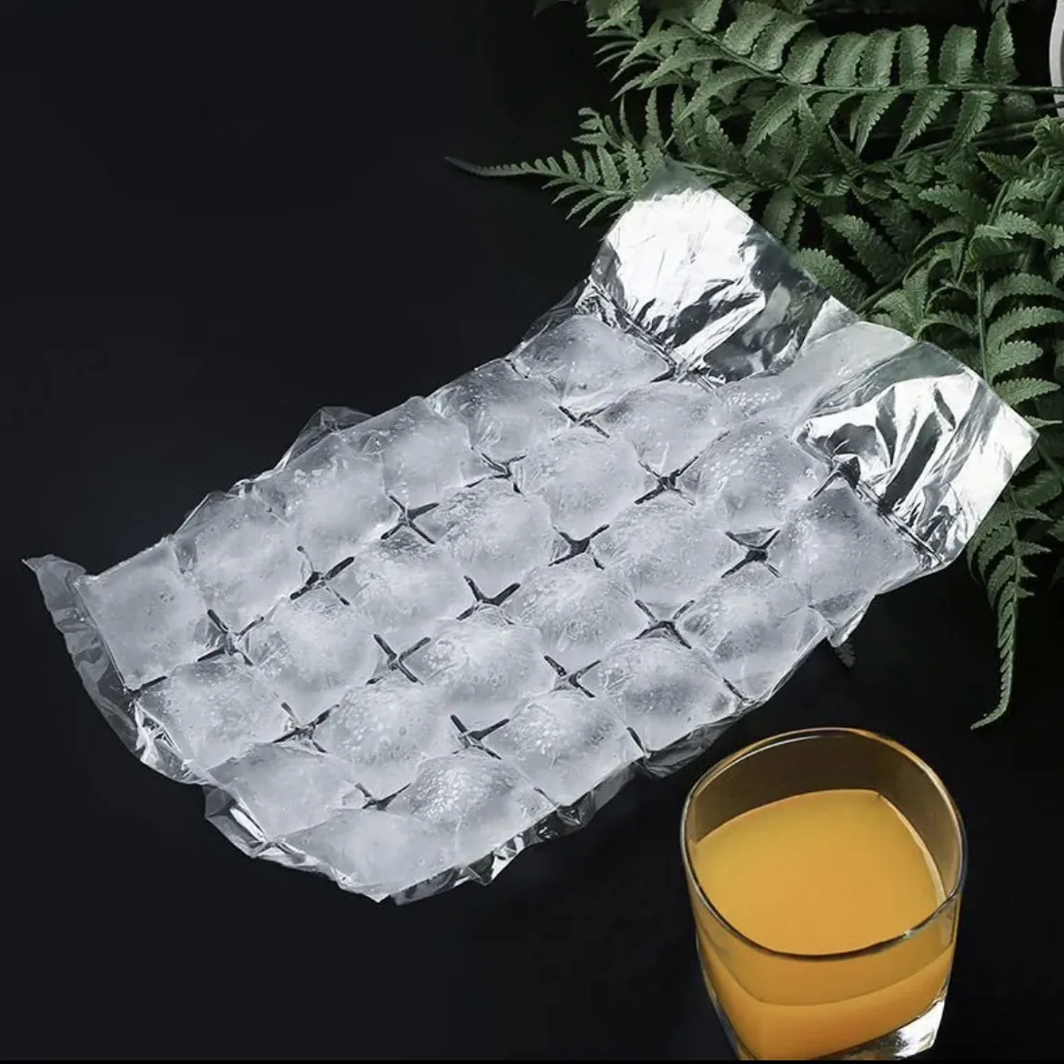 Food Grade Disposable PP Plastic Ice Packs Mold Transparent Square Shape Heat Seal Ice Grid Bag Passion Fruit Block Artifacts