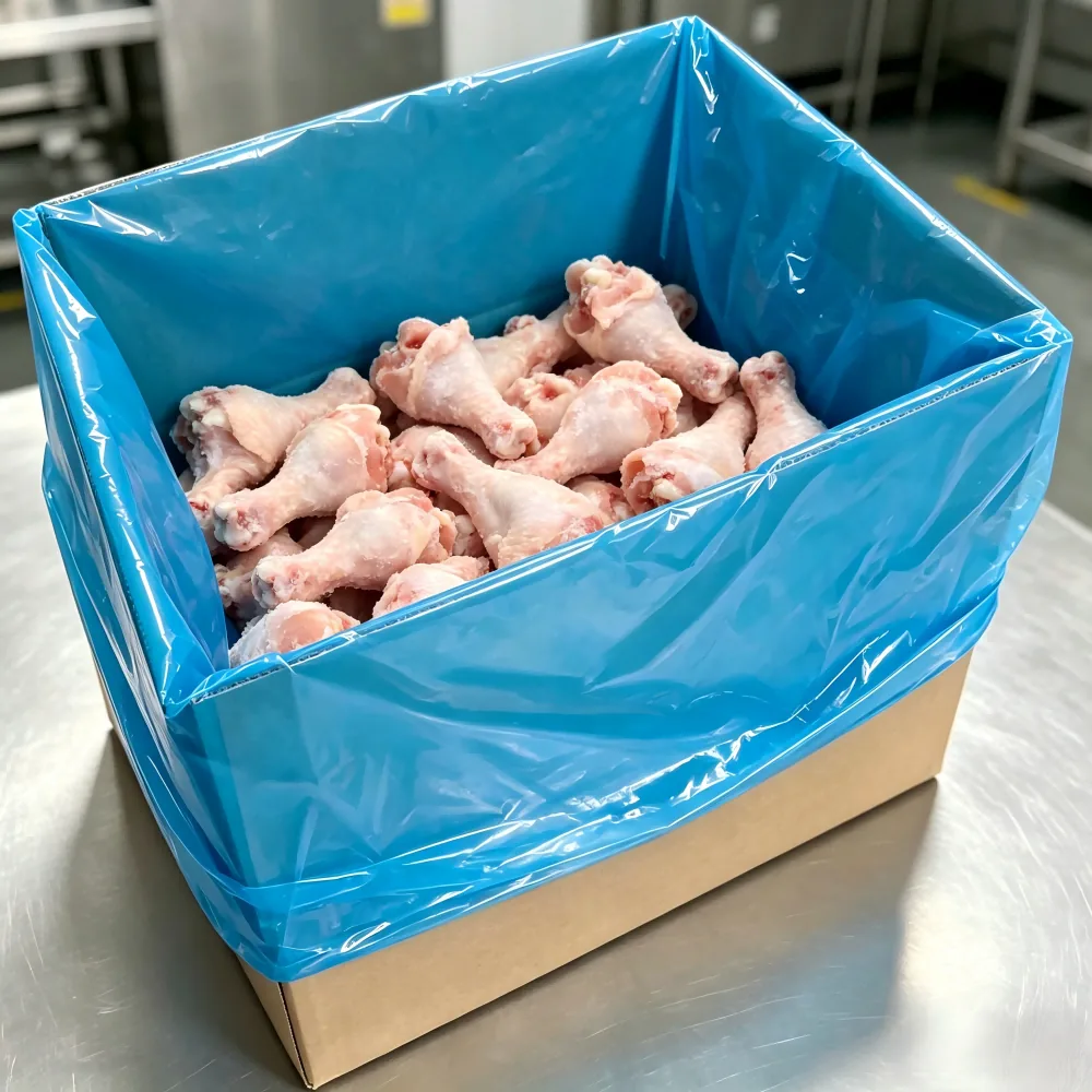 Food Grade LDPE Carton PE Liner Clear Box Liner Cold Resistant Freezer Safe Waterproof for Frozen Seafood Meat Veg Logistics