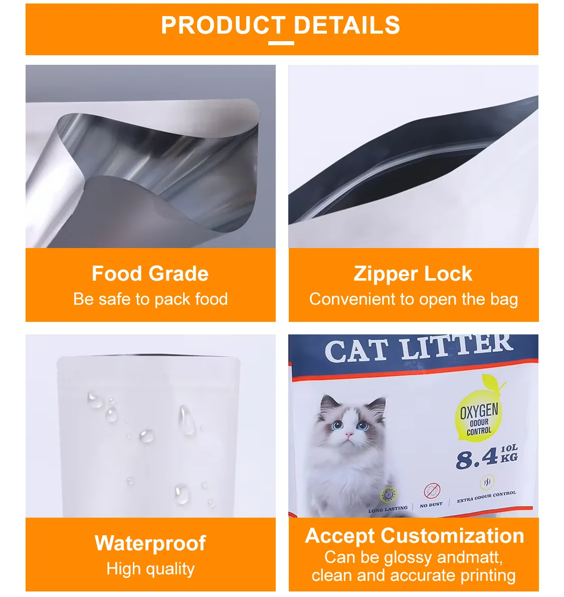 Food Safe Grade Custom Printed Food Packing Bag Stand up Pouch for Food Snack Tea Packing With Release Ziplock