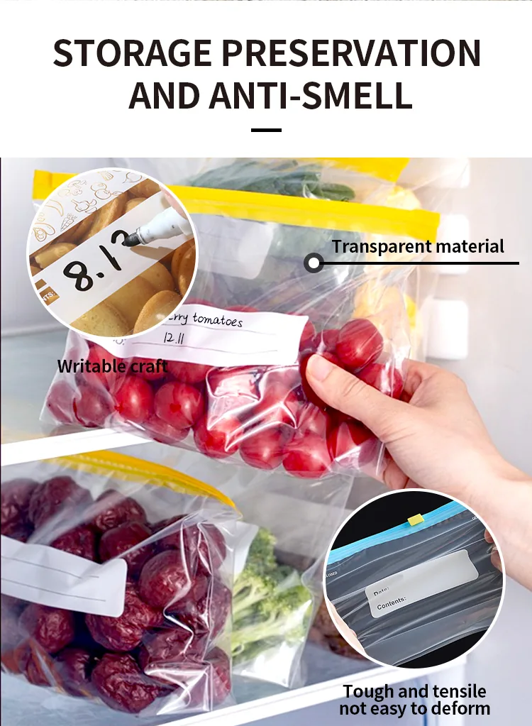 Food Storage Slider Packaging Bag Zipper Freezer Zip Lock Plastic Bags with Lock Custom Logo for Food Packaging in Fridge