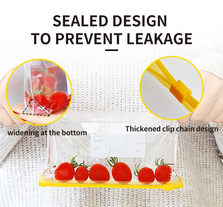 Food Storage Slider Packaging Bag Zipper Freezer Zip Lock Plastic Bags with Lock Custom Logo for Food Packaging in Fridge