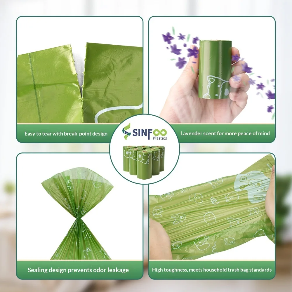 For -selling Biodegradable Thickened Dog & Cat Poop Bags Portable Pet Waste Disposal Trash Bags