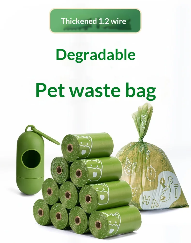 For -selling Biodegradable Thickened Dog & Cat Poop Bags Portable Pet Waste Disposal Trash Bags