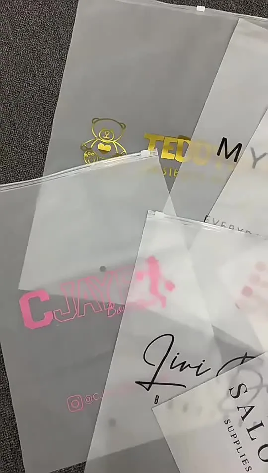 Frosted Plastic Zipper Bags Slider Lock Poly Bags with Custom Logo for Clothing Packaging Bulk
