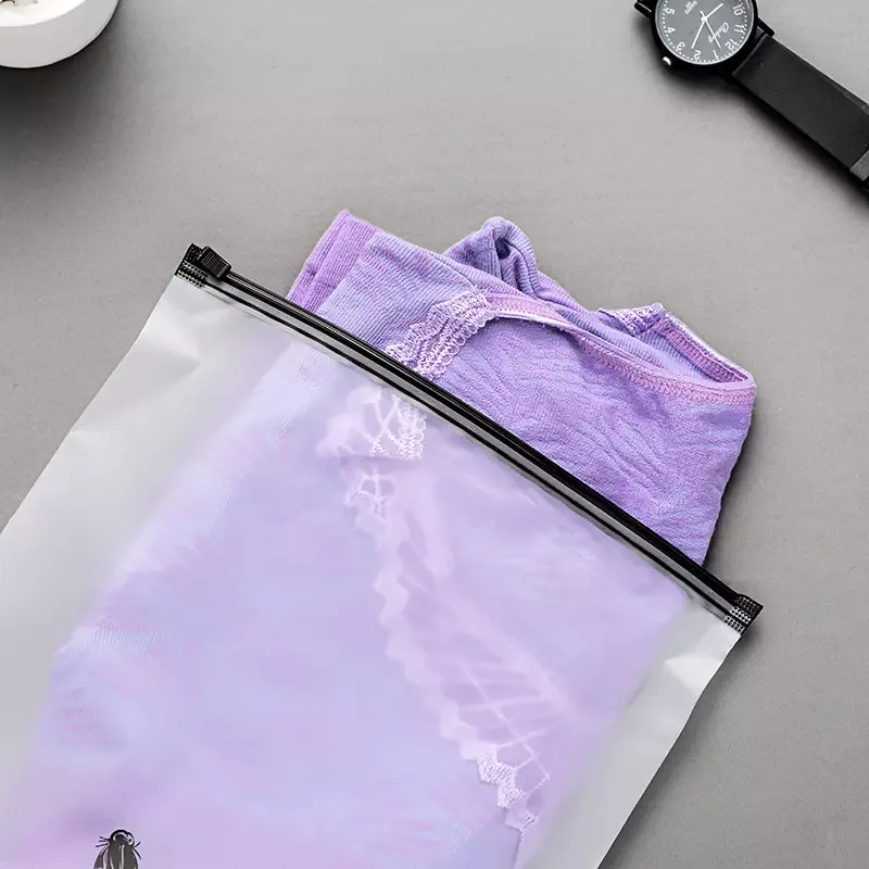 Frosted Plastic Zipper Bags Slider Lock Poly Bags with Custom Logo for Clothing Packaging Bulk