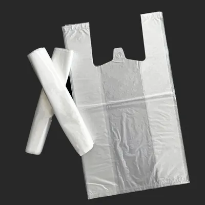 HDPE/LDPE Vest Carrier Bag — Gravure Printed, Supermarket & Grocery
