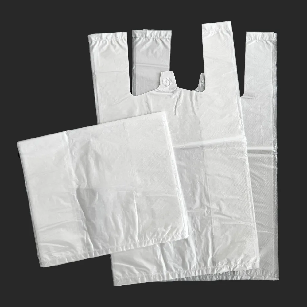 HDPE/LDPE Vest Carrier Bag — Gravure Printed, Supermarket & Grocery