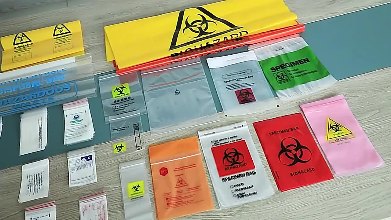 HDPE LDPE Yellow Red Medical Garbage Bag Heavy Duty Hospital Drawstring Waste Bags Disposable Biohazard Bag