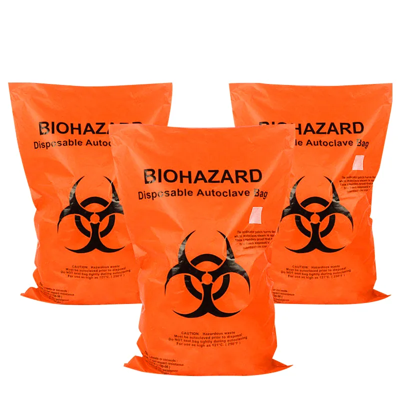 HDPE LDPE Yellow Red Medical Garbage Bag Heavy Duty Hospital Drawstring Waste Bags Disposable Biohazard Bag