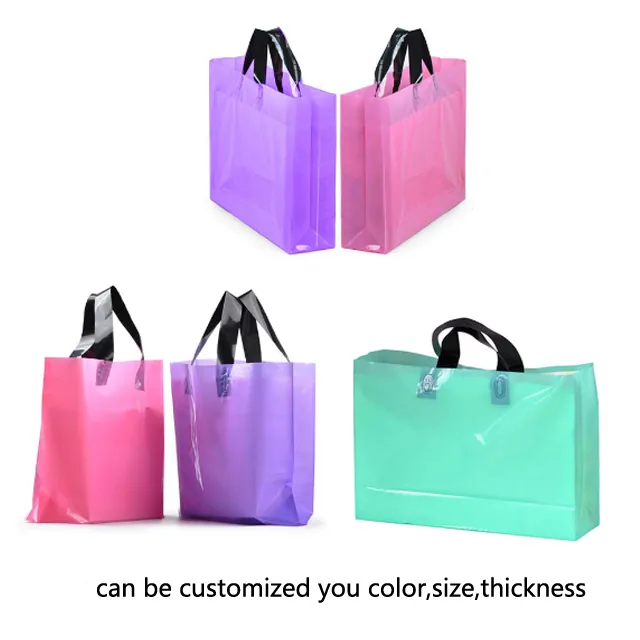 Hdpe Plastic Clothing Shopping Carrier Bag with Soft Loop Handles