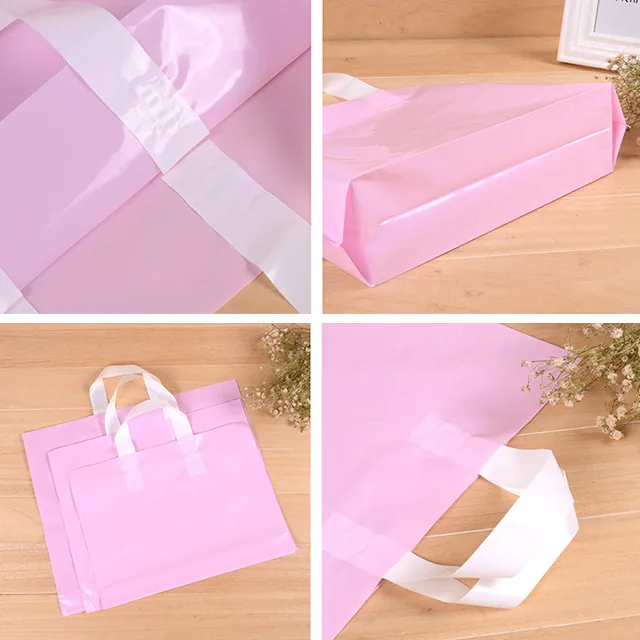 Hdpe Plastic Clothing Shopping Carrier Bag with Soft Loop Handles