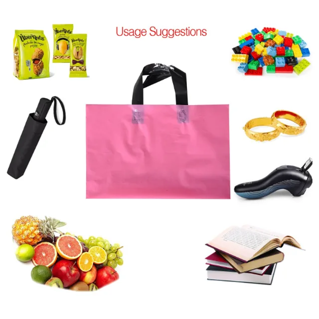 Hdpe Plastic Clothing Shopping Carrier Bag with Soft Loop Handles