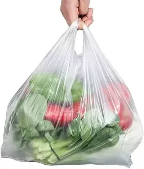 Food-Grade HDPE Transparent T-Shirt Bag on Roll for Supermarket