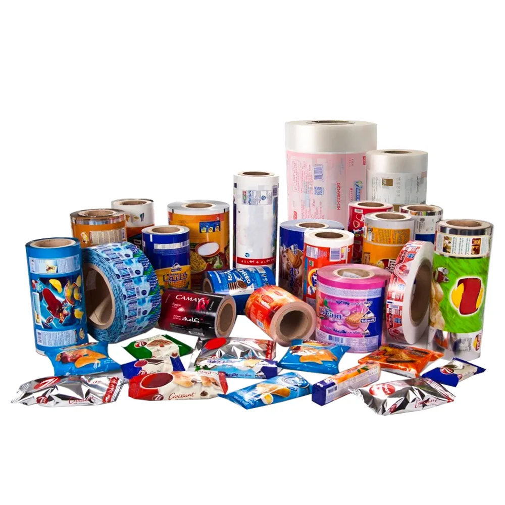 Heat Sealing Moisture Proof Plastic Laminated Sachet Snack Food Packaging Film Roll Flow Wrap Film