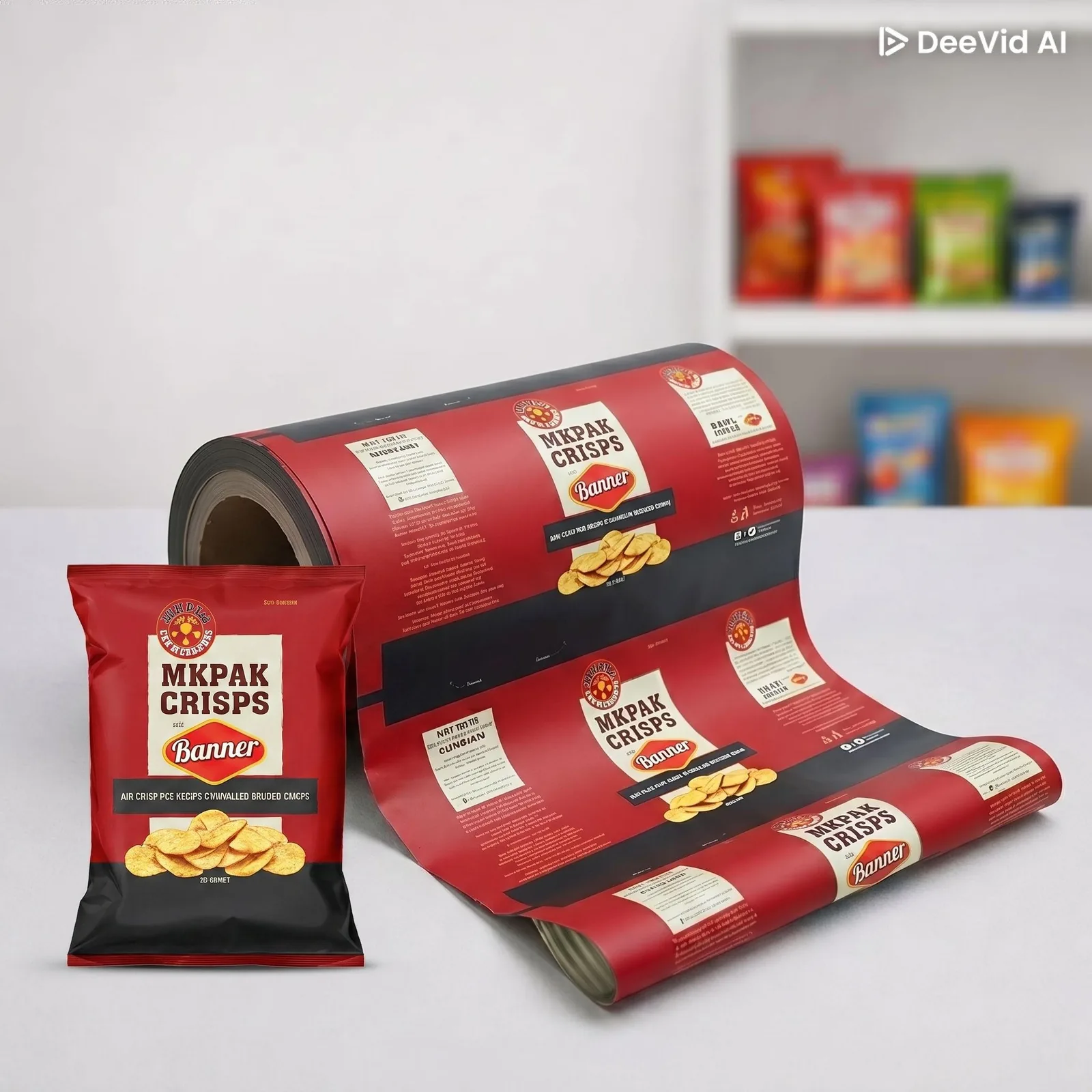 High-Barrier Food Grade PET/VMPET/PE Moisture Proof Flow Wrap Packaging Film Roll for Cookie Candy Crisps Sauce Sachet Bags