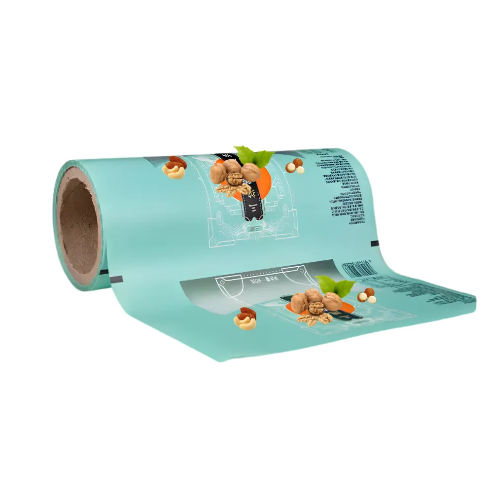 High-Barrier Food Grade PET/VMPET/PE Moisture Proof Flow Wrap Packaging Film Roll for Cookie Candy Crisps Sauce Sachet Bags