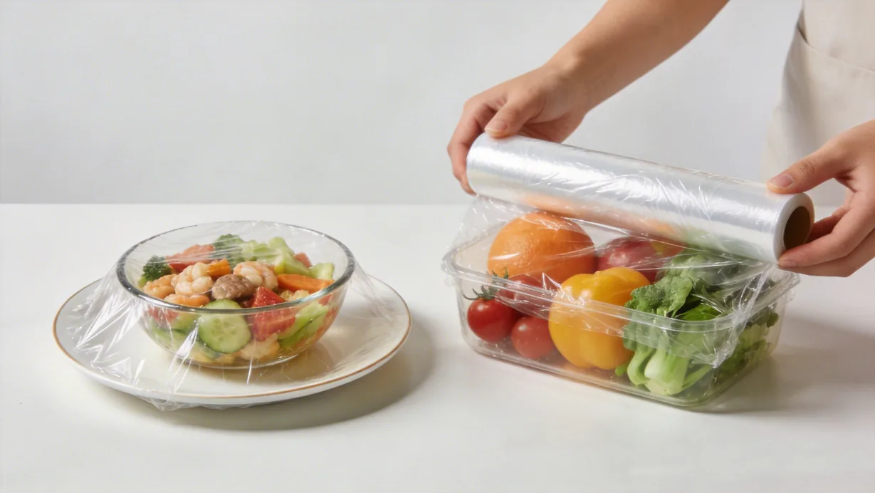 High Clarity & Stretchable Plastic Wrap for Catering, BPA Free, Food Grade PVC Cling Film