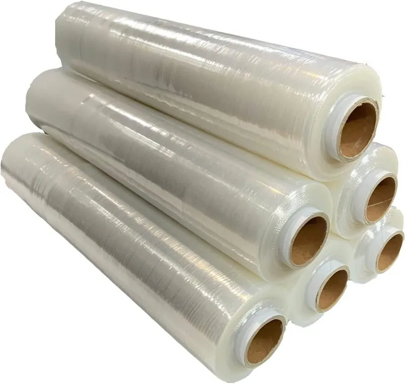High Stretch LLDPE Pallet Wrap Roll 20 Micron Puncture-Resistant Industrial Plastic Film for Logistic Bulk Supply