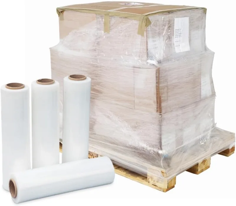 High Stretch LLDPE Pallet Wrap Roll 20 Micron Puncture-Resistant Industrial Plastic Film for Logistic Bulk Supply