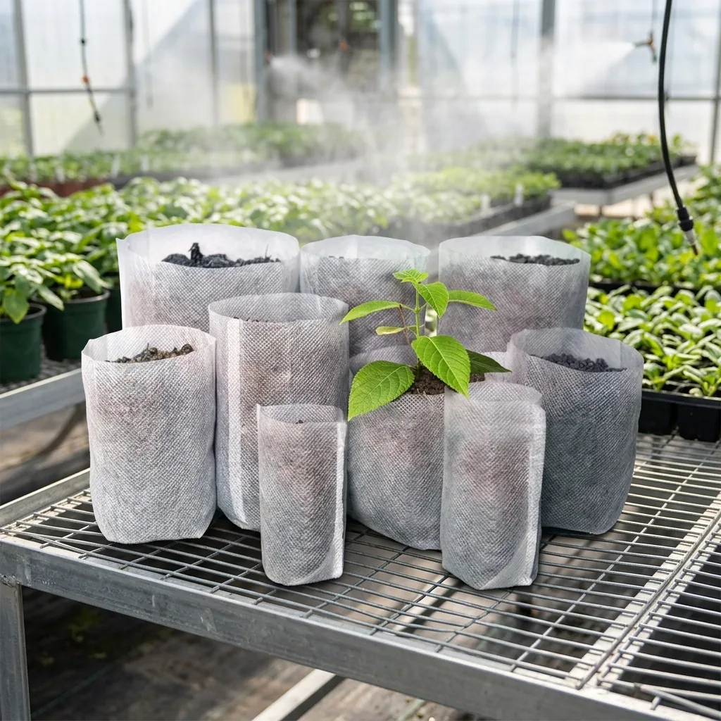 Eco Friendly Square Nursery Grow Bags White Biodegradable Non-Woven Fabric for Planting Tree and Seedling Aeration